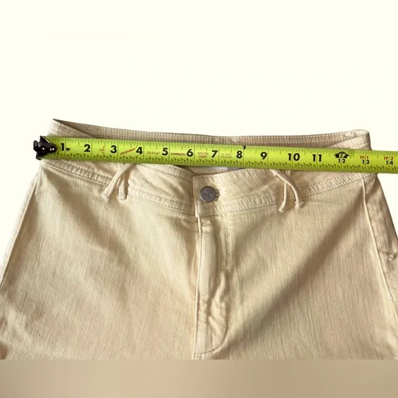 PAIGE Nellie Wide Leg Culotte Jeans in Light Yellow Size 27 - Picture 12 of 16
